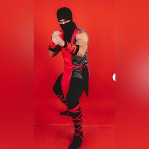 Men’s Red & Black Dragon Ninja Halloween Costume | Size Medium
